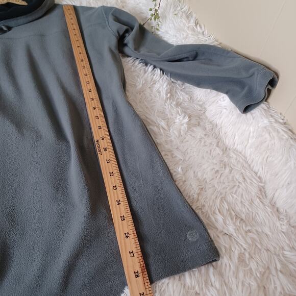 Sahalie Soft Cozy Fleece Gray Long Sleeve Cowl Neck Fleece Jacket with Pockets L - Picture 8 of 9